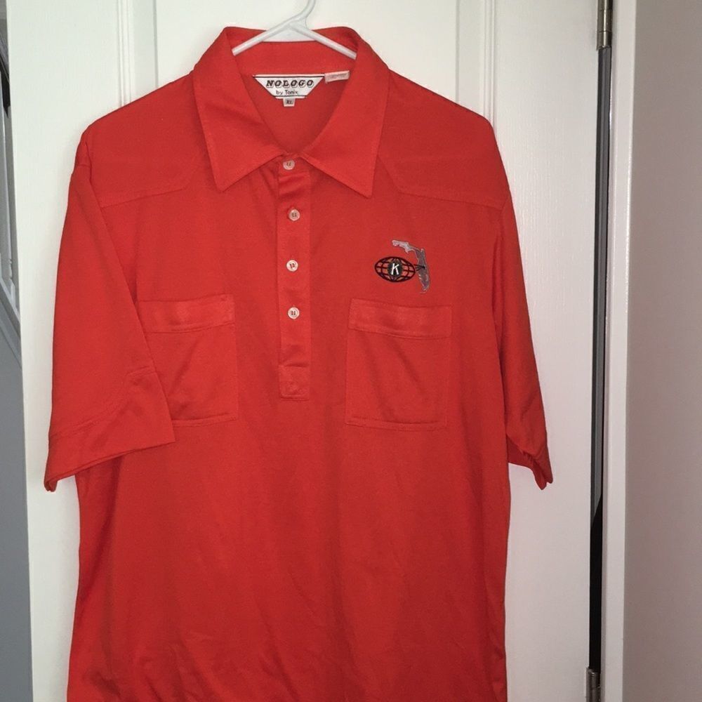 Vintage Kiwanis Florida Orange polo pocket shirt